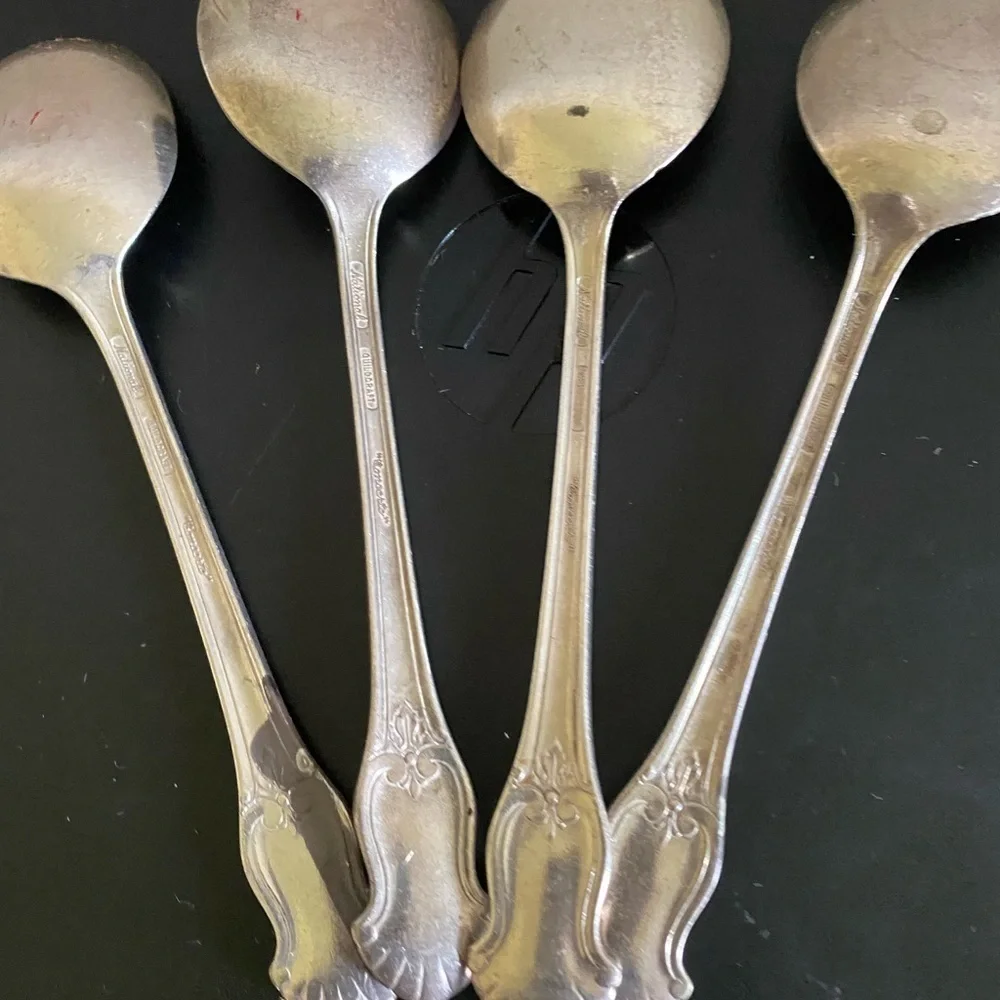 Vintage 4 National Silver Guildcraft Concerto 1944 MCM Regency Soup Spoon Set